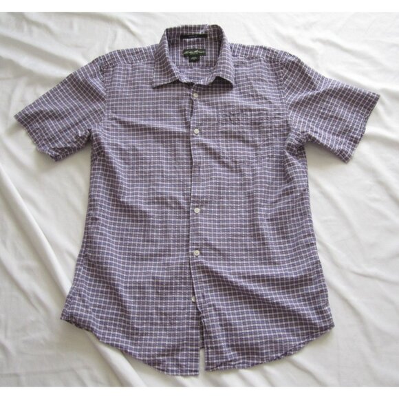 Men's Eddie Bauer Classic Fit Button Cotton Short Sleeve Shirt Sz M (MT677) - Picture 1 of 10